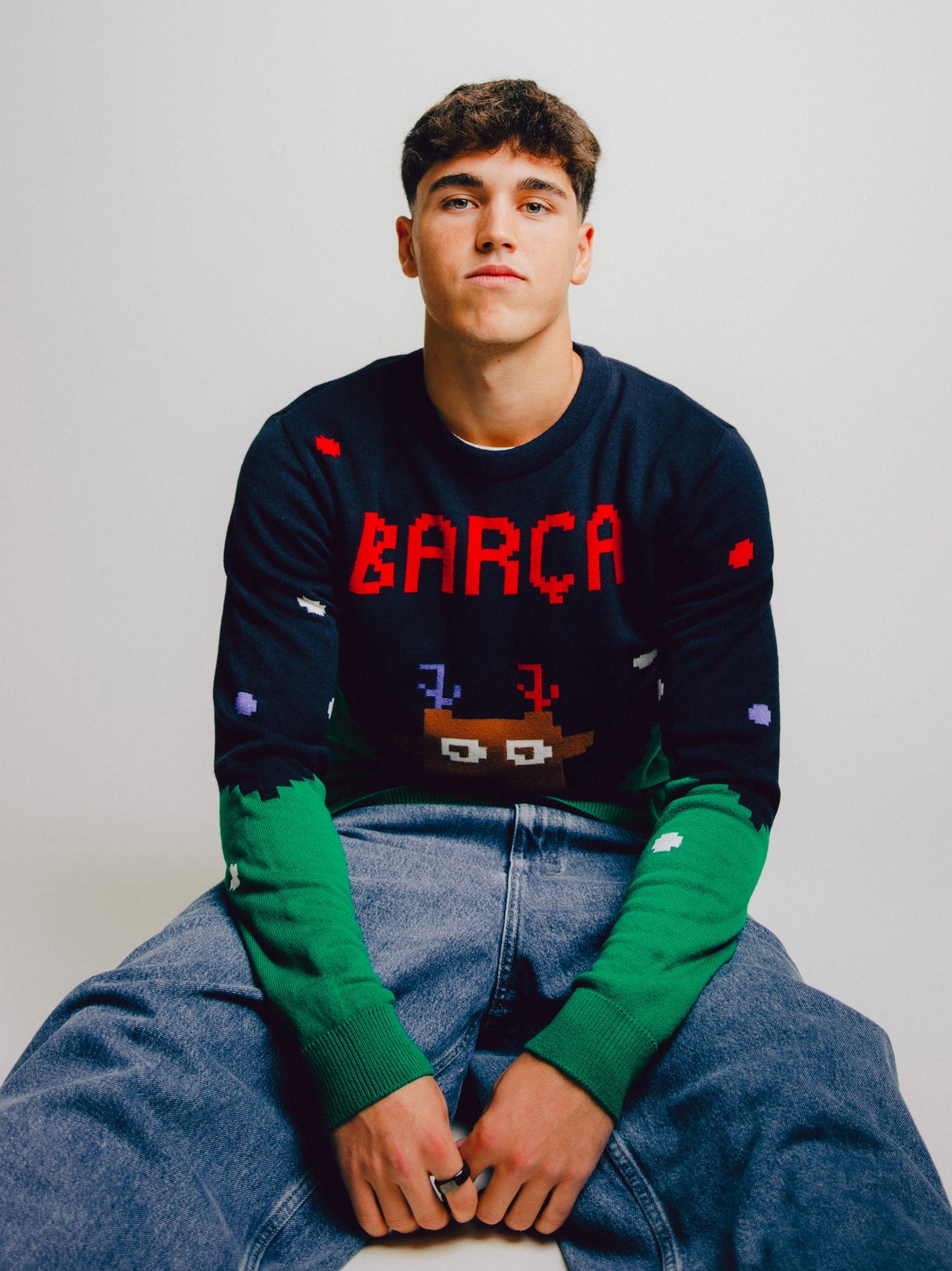 Christmas jumper reindeer FC Barcelona